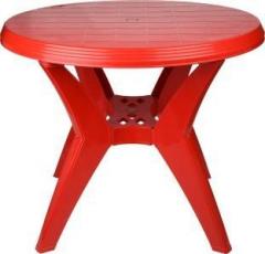 National Party Round Roma Plastic Dining Table, Red Plastic 4 Seater Dining Table