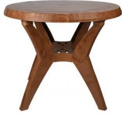 National Party Round Roma Plastic Dining Table, Teakwood Plastic 4 Seater Dining Table