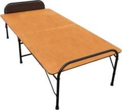 Nattnak Folding Bed Cot with Bedhead Pillow Support & Round Frame for Sleeping 3 X 6 ft Engineered Wood Single Bed