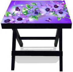 Netwood Designer Beautiful Leaf and Flowers Solid Wood Side Table