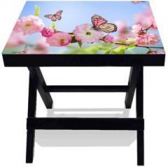 Netwood Designer Butterflie and Rose Solid Wood Side Table