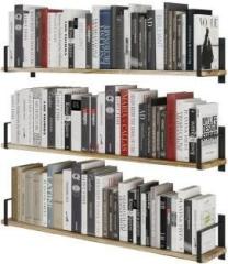 Niandnia Wall Shelves for Living Room Decor, Floating Bookshelf Set of 3 Solid Wood Open Book Shelf