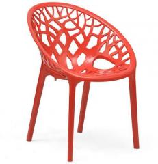 Nilkamal Crystal Polypropylene Chair in Bright Red Colour