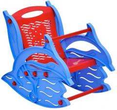 Nilkamal Dolphin Rocker Kids Chair in Pastel Blue & Red Colour