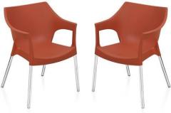 Nilkamal Novella Series 10 Set of 2 Chairs in Rust Colour