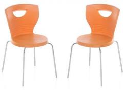 Nilkamal Novella Series 15 Set of 2 Chairs in Orange Colour