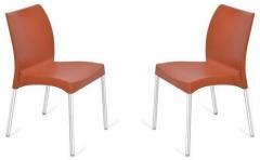 Nilkamal Novella Series 7 Set of 2 Chairs in Rust Colour