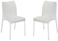 Nilkamal Novella Series 7 Set of 2 Chairs in White Colour
