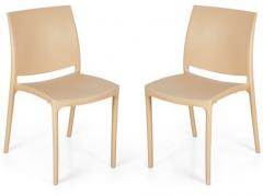 Nilkamal Novella Series 8 Set of 2 Chairs in Biscuit Colour