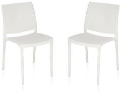 Nilkamal Novella Series 8 Set of 2 Chairs in White Colour