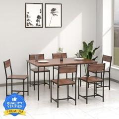 Nilkamal Union Powder Coated Frame | MDF Seating | Set Includes: 6 Chairs & 1 Table Engineered Wood 6 Seater Dining Set