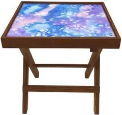 Nutcase Arctic Space Purple Watercolor Solid Wood Side Table