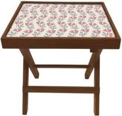 Nutcase Floral Pattern Shade Solid Wood Side Table
