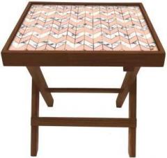 Nutcase Peach Marble Pastel Solid Wood Side Table