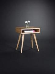 Odejia open Shelf End table Side table With Four Foldable leg Solid Wood End Table