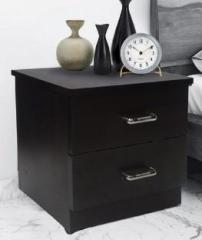 Om Shiv 2 drawer Engineered Wood Bedside Table