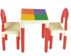 Oximus Baby Table Chair Set For Kids Use For Study, Dinning, Two Chair one Table For 2, 3, 4, 5, 6 Years Old children Plastic Chair