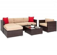 P S Latest 5 Seater Outdoor Furniture Set Fabric 3 + 1 + 1 Sofa Set
