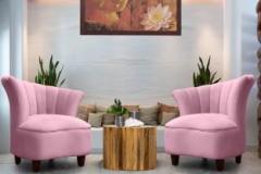 Peachtree Butterfly Pink Chair Set Of 2 Fabric 2 Seater Sofa