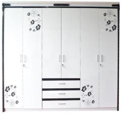 Penache Furnishing Six Door Wardrobe in White Colour Furniture