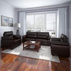 Perfect Homes By Flipkart Maribor Leatherette 3 + 1 + 1 Brown Sofa Set