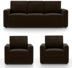 Primrose Eclipse Leatherette 3 + 1 + 1 Chocolate Brown Sofa Set