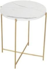 Priti Side Table Bedside Table Laminated marbal Table top Stone End Table