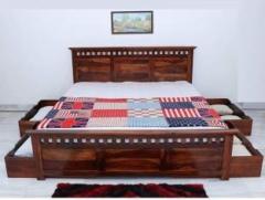 Priti Solid Wood King Drawer Bed