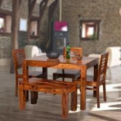 Rjkart Solid Wood 4 Seater Dining Set