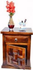 Roofwood Sheesham Wood Bedside Table with Drawer Storage End Table for Bedroom Solid Wood Bedside Table