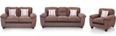 Royaloak Iris Fabric 3 + 2 + 1 Brown Sofa Set