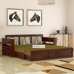 Saamenia Furnitures Solid Sheesham Wood 3 Seater Sofa Cum Double Bed For Living Room / Hotel. Double Solid Wood Sofa Bed