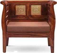 Saamenia Furnitures Solid Sheesham Wood Single Sofa Chair For Living Room / Hotel. Fabric 1 Seater Sofa