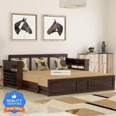 Saamenia Furnitures Solid Wood Sheesham Wood Sofa Cum Bed For Living Guest Room 3 Seater Double Solid Wood Pull Out Sofa Cum Bed
