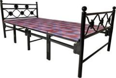 Sahni Metal single Modern folding Bed with attached mattress Metal Single Bed
