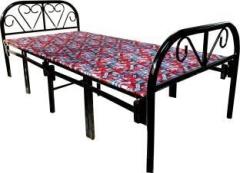 Sahni portable Iron/metal/Steel folding Bed 6by3ft Metal Single Bed