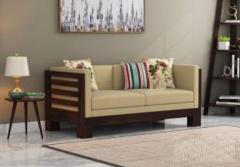 Sarswati Furniture Sheesham Wood Two Seater Sofa For Living Room|Finish Walnut Finish| Fabric 2 Seater Sofa