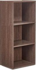 Savya Home Book Cabinet | Easy install| 3 shelves | Sturdy & Durable | Brown | Engineered Wood Open Book Shelf