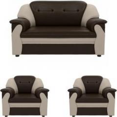 Sekar Lifestyle Polyurethane Series Leatherette 2 + 1 + 1 Brown & Beige Sofa Set