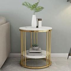 Shariq Wooden Accents Modern Round Coffee Table End Table Centre Table Wooden Top Frame 9 Dandi Metal Side Table