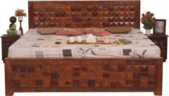 Sheesham Craft Corundum Without Storage, Single Bedside, StrongHead, PremiumPolished, MatteFinished Solid Wood King Bed