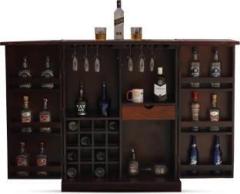 Sheesham Craft Nivora Double Door Wine Cabinet, 20 Glass & 50 Bottle Rack, Drawer Solid Wood Bar Cabinet
