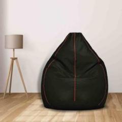Shira 24 XL Black With Red Piping Teardrop Bean Bag With Bean Filling