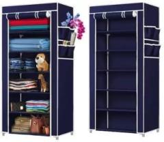 Shyam Ji 6 shelves Multipurpose Baby Wardrobe/Cabinet/Storage Rack, Shoe Rack, Foldable Carbon Steel Collapsible Wardrobe