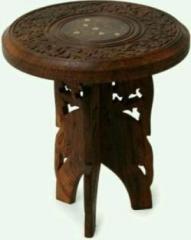 Smarts Collection Wooden round stool, side table, corner table, center table, end table for living room & bedroom Brown Solid Wood Side Table