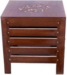 Smarts Collection Wooden Stool Square Small Table Solid Wood Best Used as Bedside Corner Footrest Foot Step Stool Tea Coffee Plants for Living Room Outdoor Furniture Pre Assembled Solid Wood Side Table