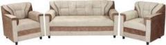 Smilemindia Fabric 3 + 1 + 1 Light Brown Sofa Set
