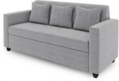 Smilemindia Fabric 3 + 1 + 1 Light Grey Sofa Set Sofa Set