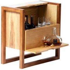 Solvd in box Barnest Classic Mini Bar, Bar Cabinet Wooden Bar Stand Solid Wood Bar Cabinet