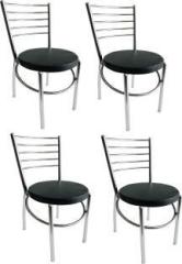 Somraj Comfortable Multipurpose Steel Dining Chair with extra ring frame Leatherette Dining Chair